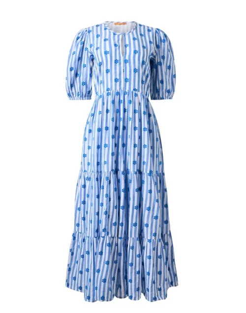 Your Dream Deal is Here!Blue and White Print Cotton Dress