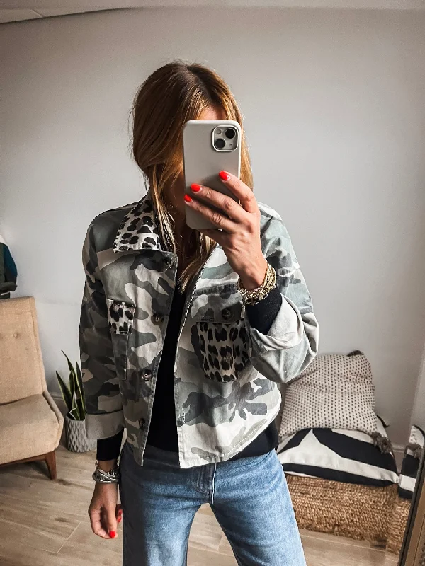 Instant Savings Await!Camo Leopard Jacket