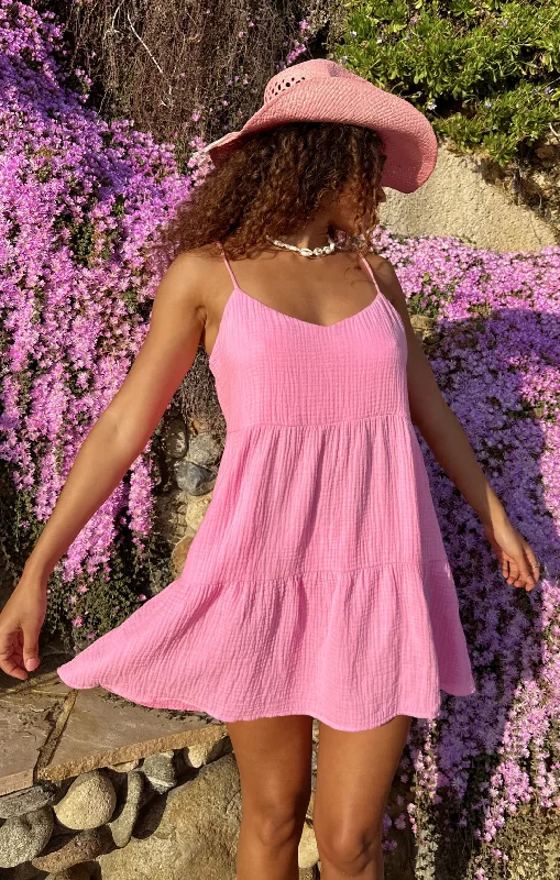 Save More When You Shop More!Caroline Mini Dress ~ Bubblegum Gauze