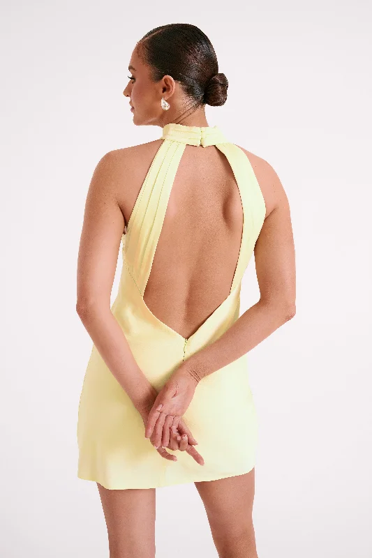 Shop Now and Save!Claire Matte A Line Mini Dress - Light Yellow