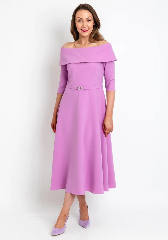 Great Deals, Just for You!Claudia C Lambrusco Boat Neckline Dress, Pink Lavender