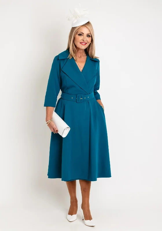 Your Dream Deal is Here!Coco Doll Marci Wrap A-line Dress,Teal