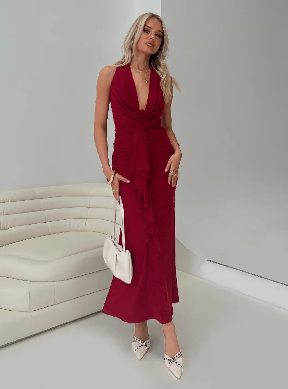 Save More Than Ever!Corzetti Maxi Dress Burgundy
