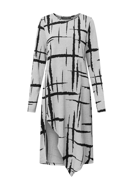 Time to Snag a Bargain!Elsewhere Araras Bold Print Midi Tunic Dress, Anthracite