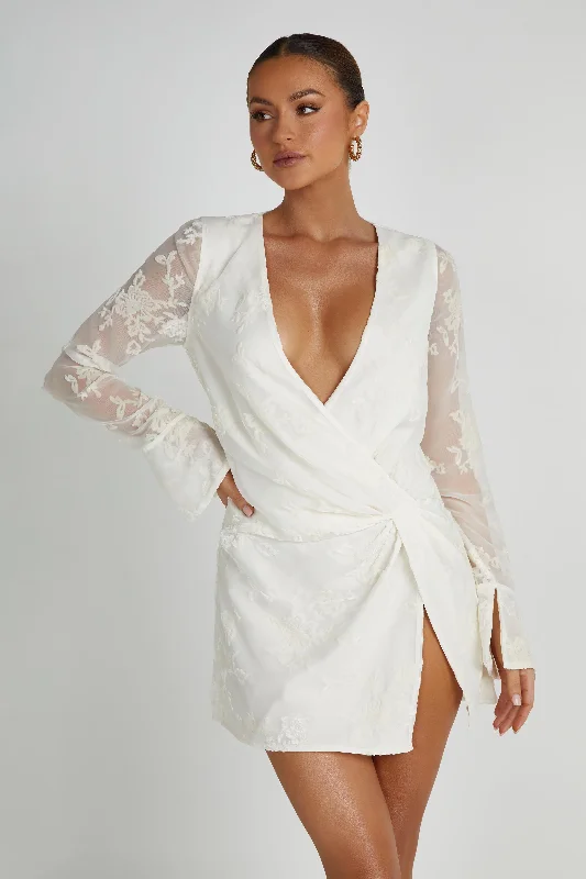 Score Huge Discounts Today!Emory Burnout Velvet Dress - White