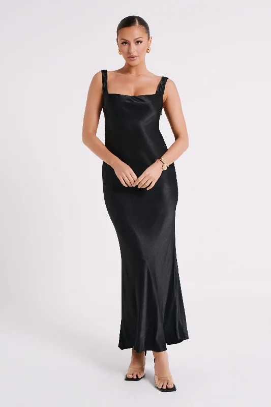 The Best Sale of the Year!Ensley Satin Maxi Dress - Black