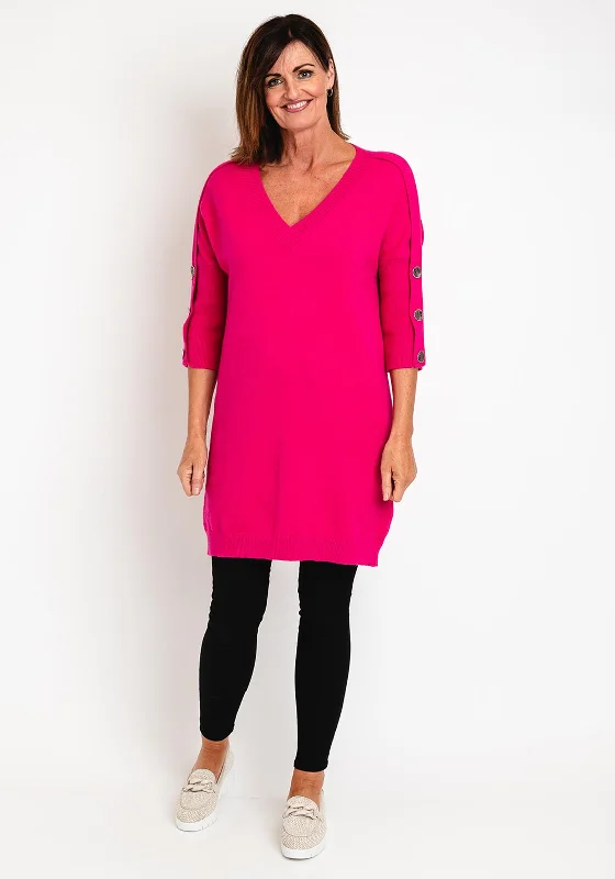 Hottest Discounts of the Year!Eva Kayan Soft Knit Knee Length Jumper Dress, Fuchsia