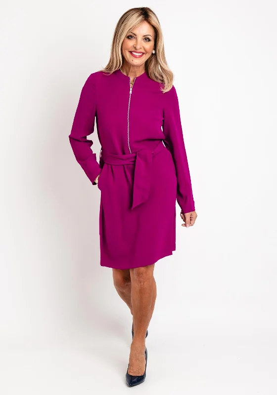 Your Discount is Waiting!Eva Kayan Half Zip Knee Length Dress, Magenta