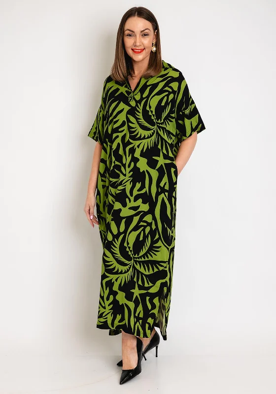 Huge Price Cuts Await!Natalia Collection One Size Print Maxi Dress, Kiwi