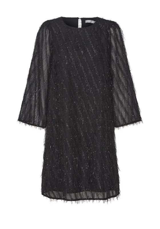 Time to Save Big!Fransa Queen Tinsel Embellished Mini Dress, Black