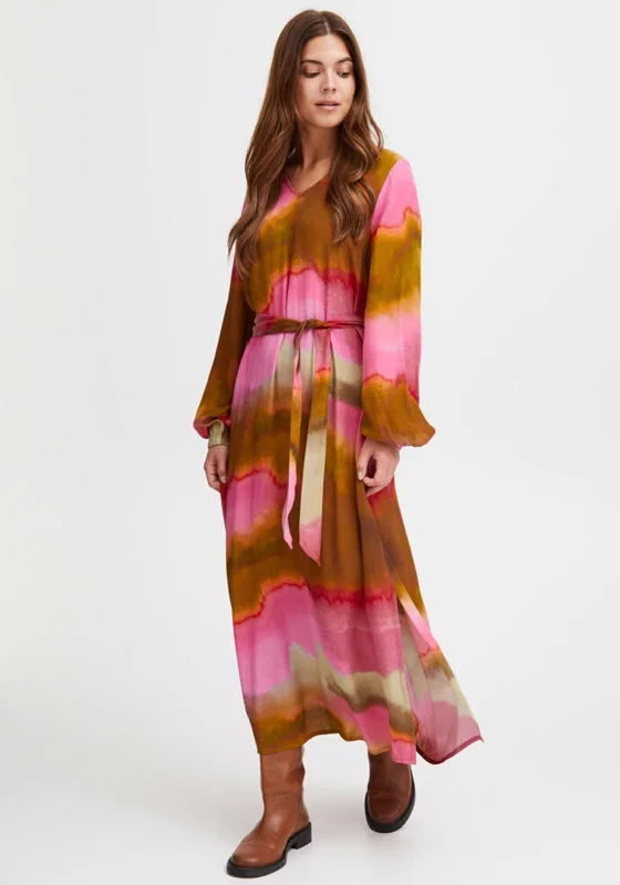 Limited Deals, Unlimited Savings!Fransa Ombre Print A-Line Maxi Dress, Pink Multi