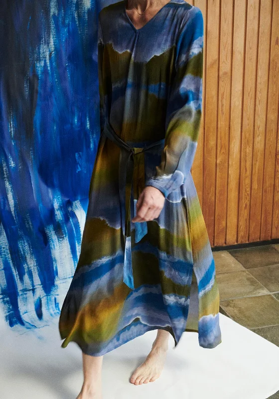 Your Exclusive Offer Awaits!Fransa Ombre Print A-Line Maxi Dress, Blue Multi