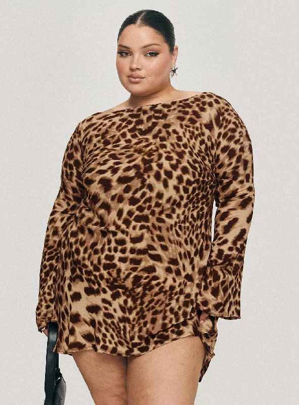 Savings You Can’t Ignore!Halo Bias Mini Dress Leopard Curve