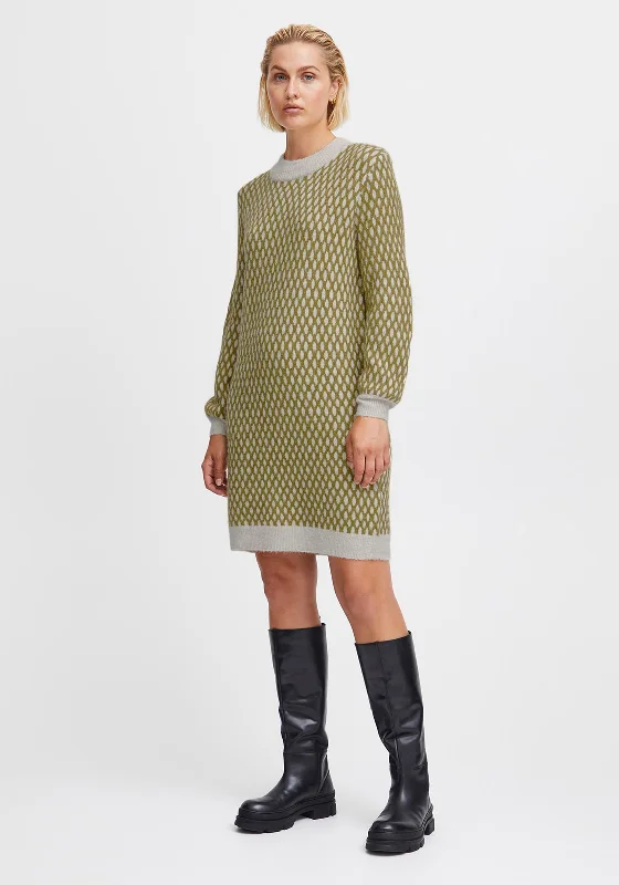 Exclusive Offers You’ll Love!Ichi Kamara Knit Mini Jumper Dress, Green Moss