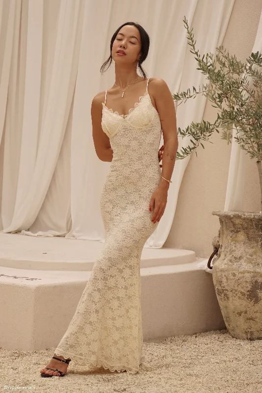 Sale Alert – Get Ready to Shop!Joelle Lace Cupped Maxi Dress - Ivory