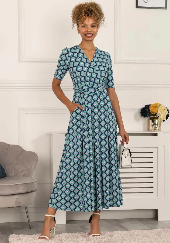 Shop Today, Save Tomorrow!Jolie Moi Paislyn Pleated Jersey Maxi Dress, Green Geo