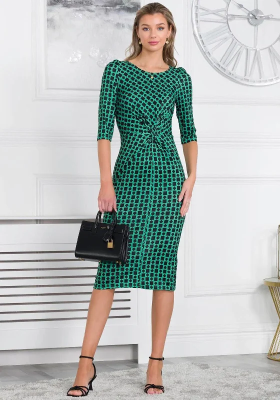 Biggest Sale of the Season!Jolie Moi Qyara Twist Waist Geo Print Dress, Green