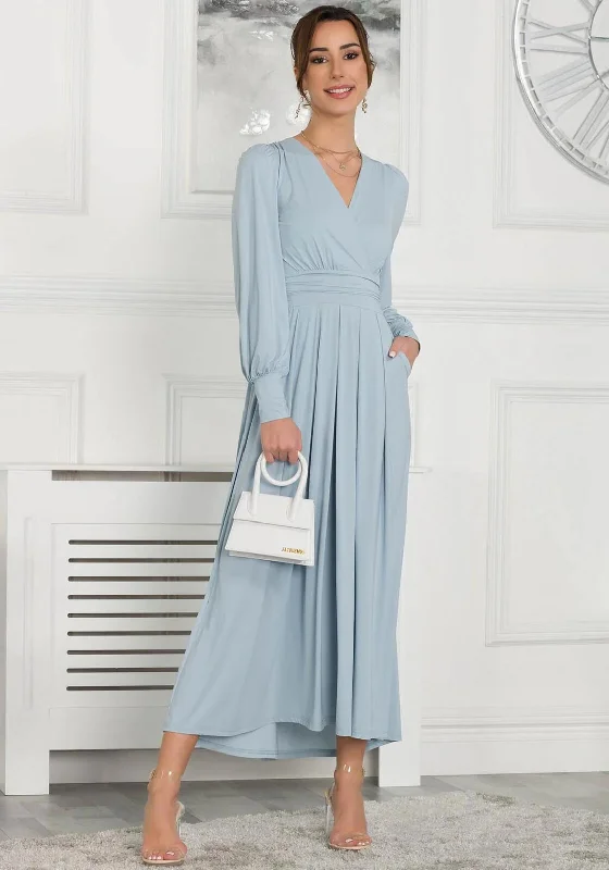Unbeatable Prices!Jolie Moi Rashelle Long Sleeve Maxi Dress, Ice Blue