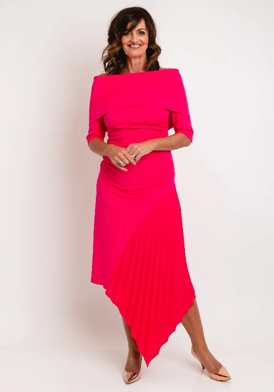 Exclusive Offers You’ll Love!Kevan Jon Delauney Bardot, Pleated Skirt Maxi Dress, Hot Pink Exclusive Offers You’ll Love!Kevan Jon Delauney Bardot, Pleated Skirt Maxi Dress, Hot Pink