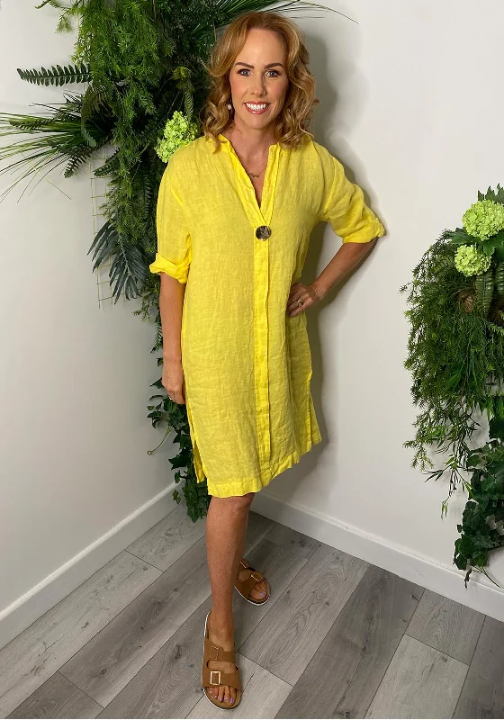 Buy One, Get One Free!Serafina Collection One Size Long Tunic Dress, Yellow