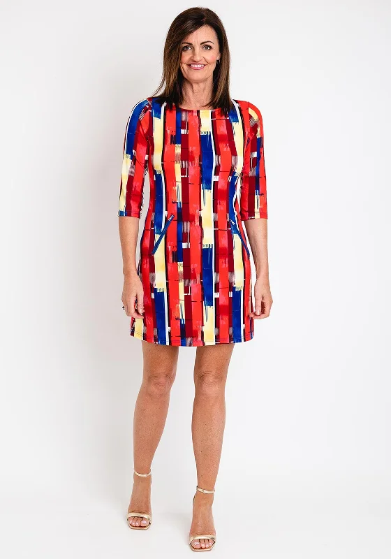 Score Big Savings Today!Serafina Collection Shift Brushed Print Mini Dress, Red Multi
