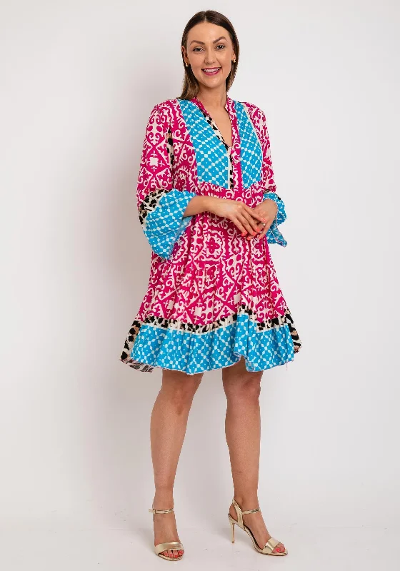 Great Deals, Just for You!The Serafina Collection One Size Print Smock Dress, Pink Leopard