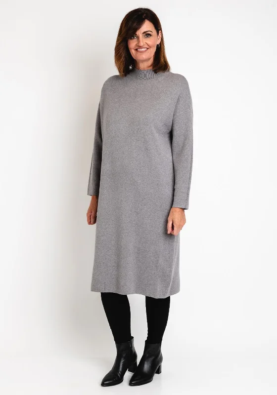 One Click Away from Big Savings!Serafina Collection Soft Knit Knee Length Jumper Dress, Grey One Click Away from Big Savings!Serafina Collection Soft Knit Knee Length Jumper Dress, Grey
