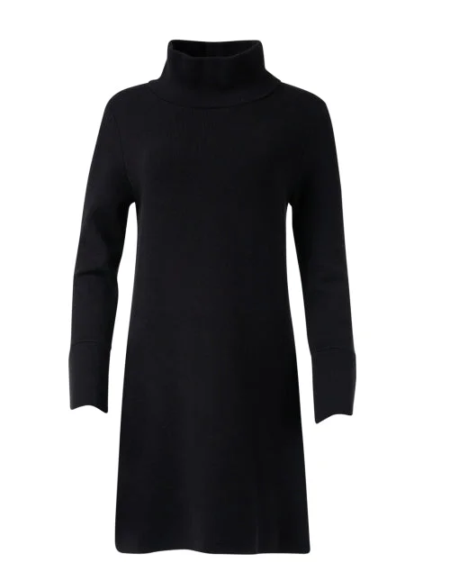 Limited Edition, Limited Price!Laura Black Cotton Cashmere Tunic Dress