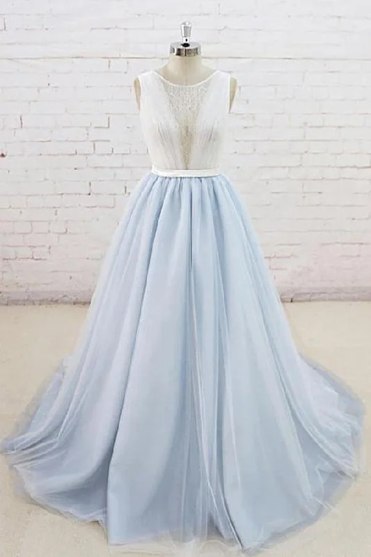 Special Offer – Act Fast!Light Blue Tulle Sheer Back Sweep Train Formal Prom Dress PSK134 Special Offer – Act Fast!Light Blue Tulle Sheer Back Sweep Train Formal Prom Dress PSK134