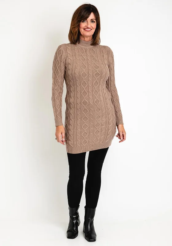 Save More Than Ever!Guess Womens Cable Knit Jumper Dress, Tan