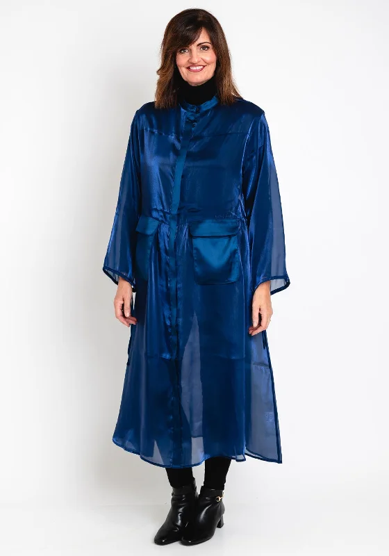 Your Wallet Will Thank You!Malissa J One Size Sheer Mesh Coat Dress, Blue