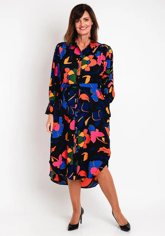 Your Discount is Waiting!Malissa J One Size Bold Print Shirt Dress, Black