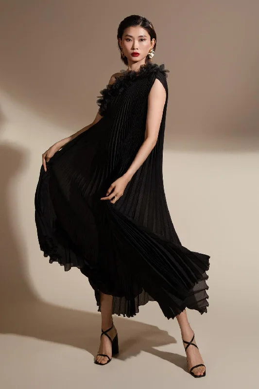 Time to Save Big!Marguerite Trapezoid Pleated Organza Floor Length Dress
