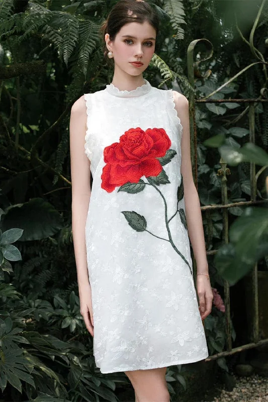 Act Fast – Limited Time Savings!Marie Cla Straight High Neck Foam Organza Knee-length Dress