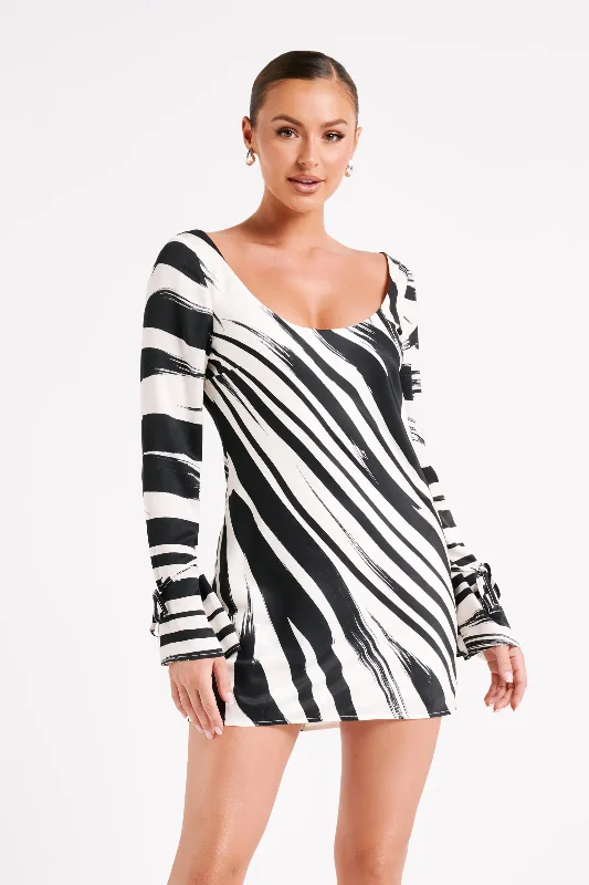 One Day Only – Huge Savings!Marta Printed Satin Mini Dress - Abstract Print