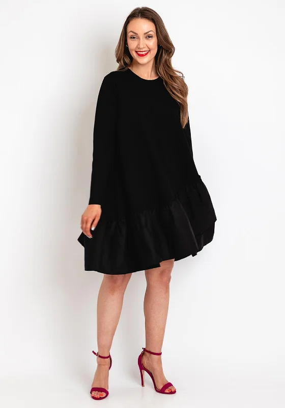 Every Deal is a Steal!Masai Nell Frill Tiered Hem Smock Dress, Black