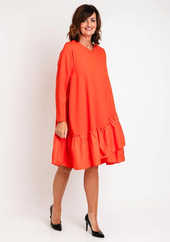 Buy One, Get One Free!Masai Nell Jersey Crinkle Cut Knee Length Dress, Spicy Orange