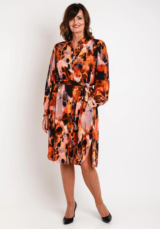 Special Discounts Inside!Masai Nydema Ink Print Shirt Dress, Spicy Orange