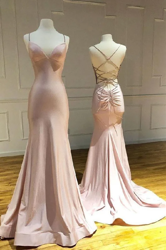 Everything Must Go!Mermaid Prom Dress Pink Satin Criss Cross Long Evening Gowns PSK111 Everything Must Go!Mermaid Prom Dress Pink Satin Criss Cross Long Evening Gowns PSK111