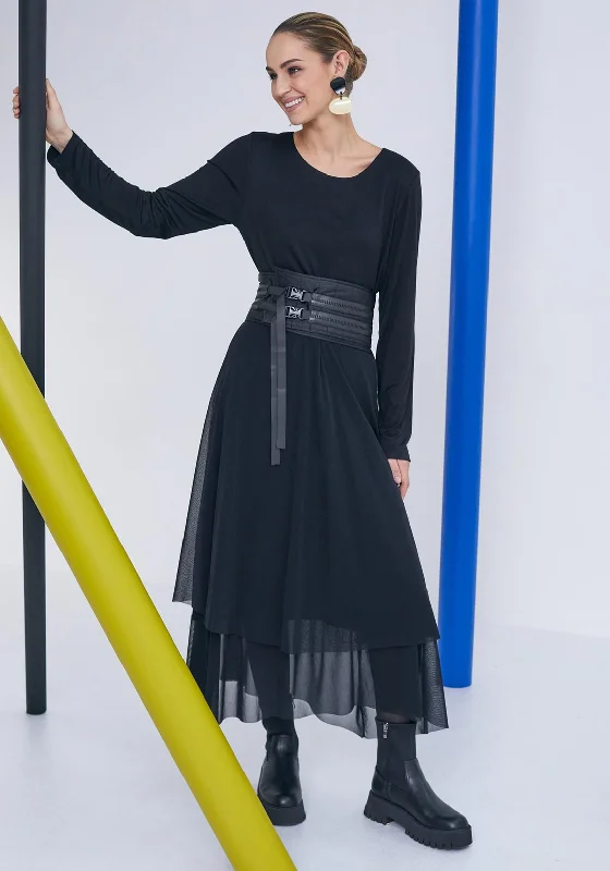 Save More with Every Purchase!Naya Mesh Skirt Maxi Dress, Black