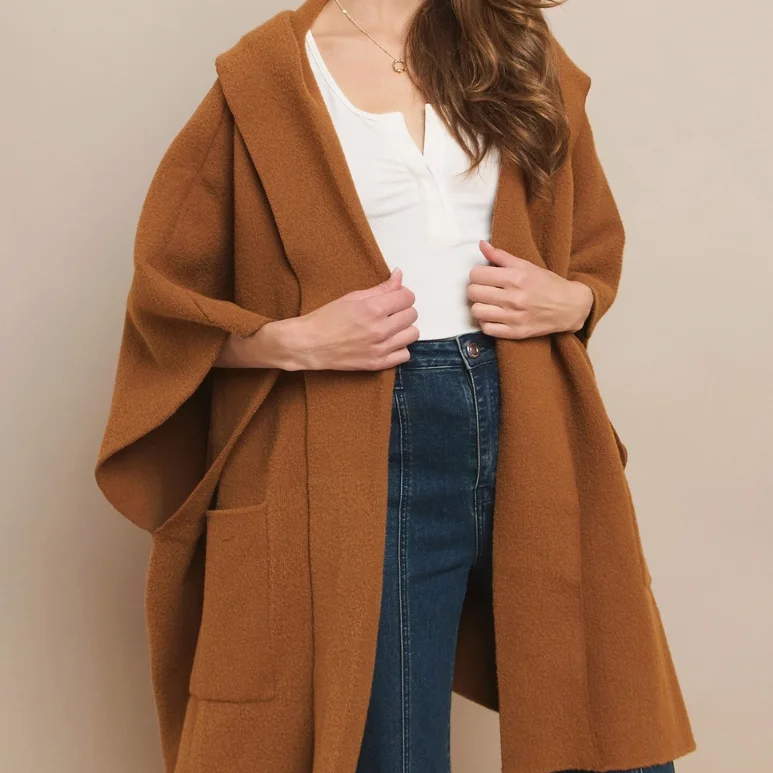 Save More When You Shop More!Oh So Warm Oversized Soft Knit Hooded Poncho Coat