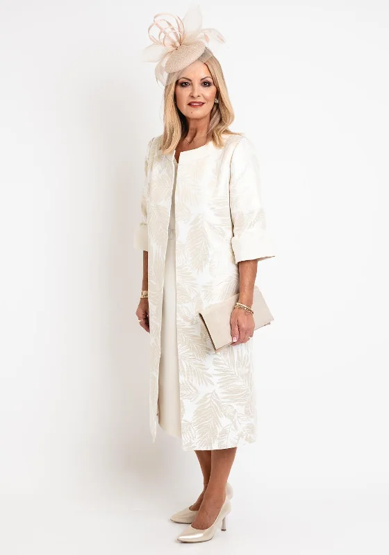 New Discounts Just Dropped!Ophelia Melita Leaf Print Dress & Jacket Set, Gold