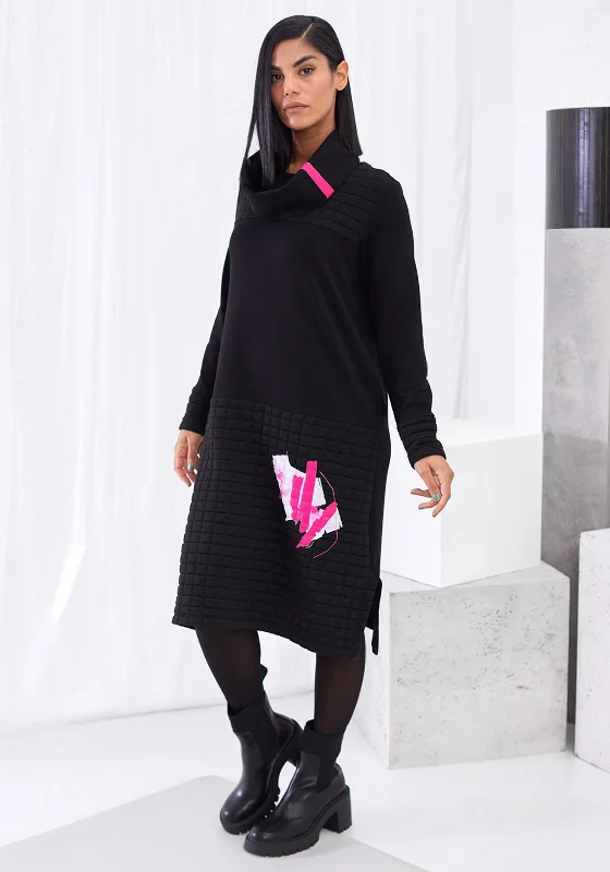 Today’s Deals, Tomorrow’s Regrets!Ora Quilted Trim Midi Shift Dress, Black