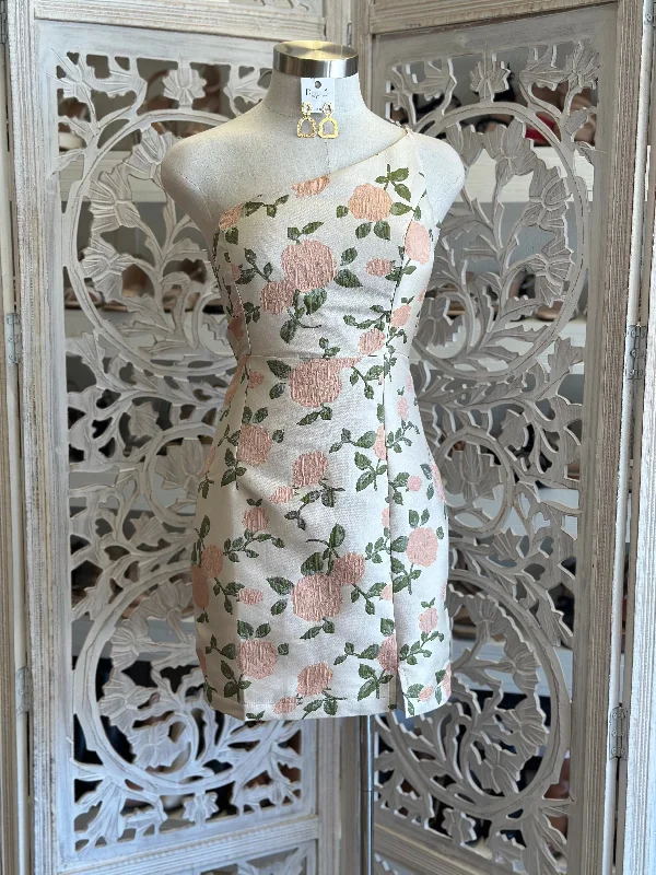 Limited Edition, Limited Price!Pastel Floral One Sleeve Dress- Not Stretchy