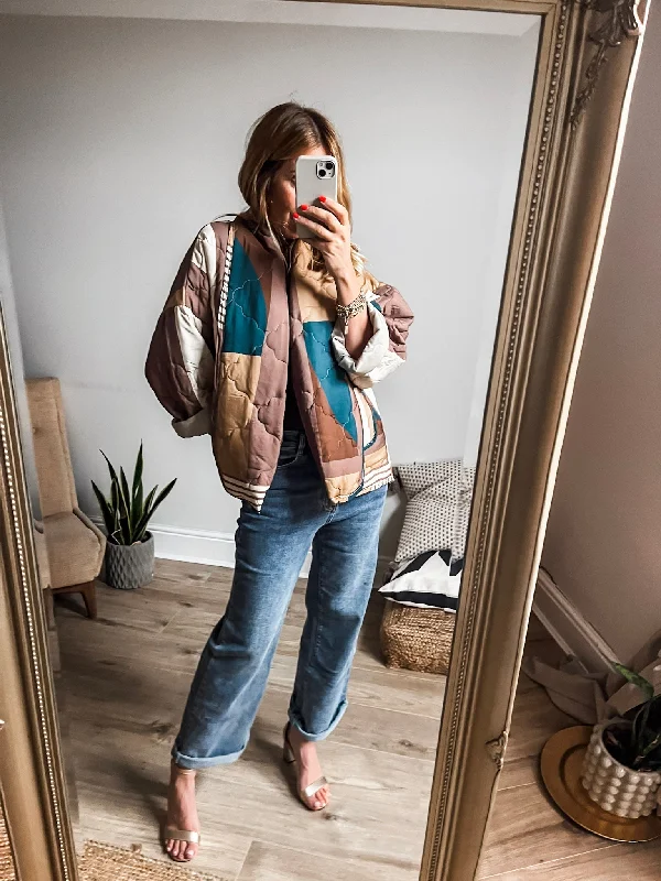 Save More When You Shop More!Printed Quilted Jacket