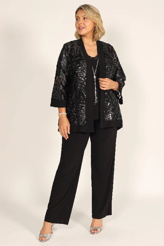 Buy One, Get One Free!R&M Richards 7547 Three-Piece Mesh Pant Suit