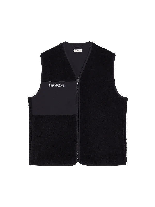Time to Snag a Bargain!Womens Recycled Wool Fleece Gilet—black
