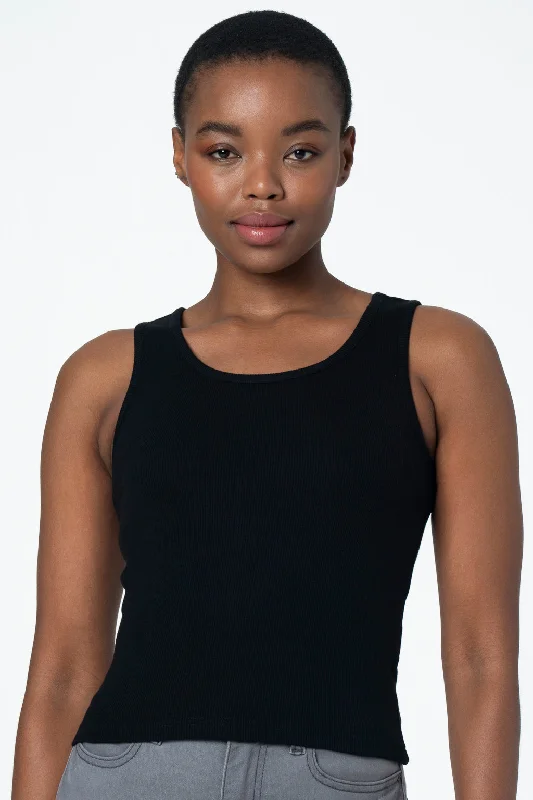 Hot Deals You Can’t Resist!Ribbed Crop Tank _ 143375 _ Black