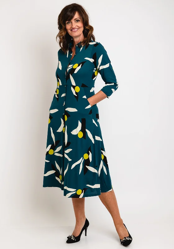 Your Favorite Sale is Back!White Stuff Rua Print, Jersey Midi Shirt Dress, Teal