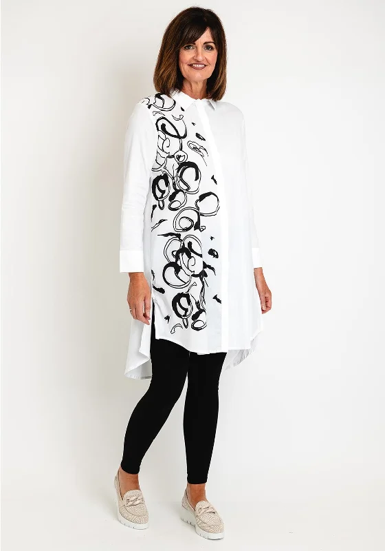Everything Must Go!Ever Sassy Swirl Print Long Shirt, White